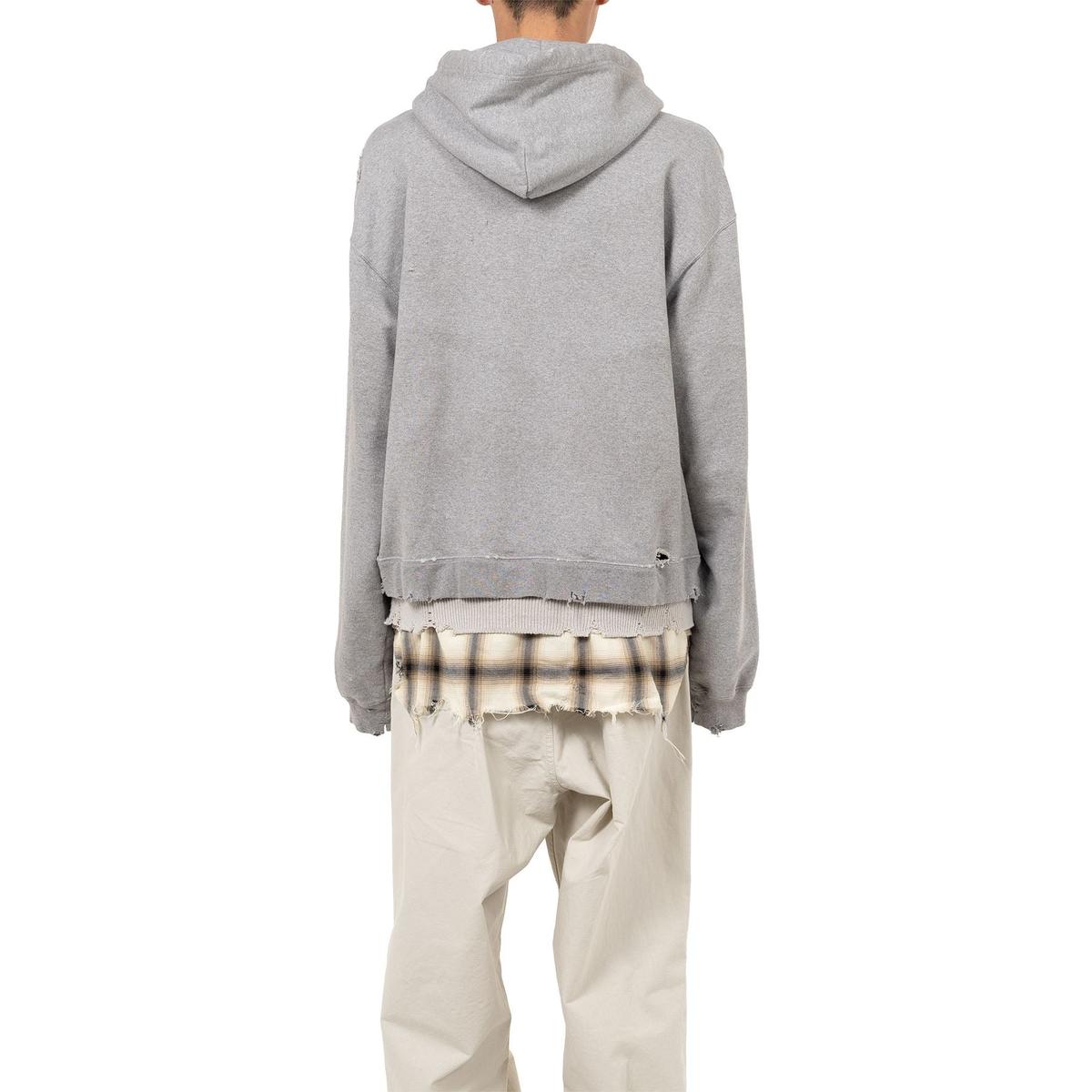 Maison Mihara Triple Layered Half-zip Gray Hoodie