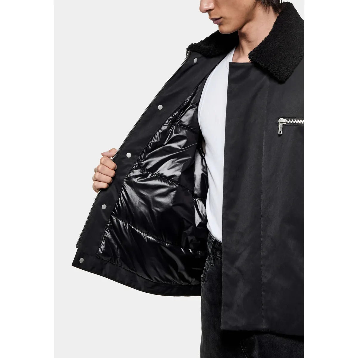 MKI PADDED NYLON BOX BLACK JACKET