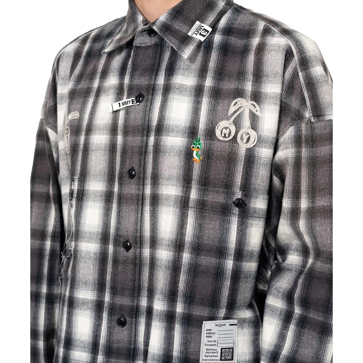 Maison Mihara Vintage Like Check Black Shirt