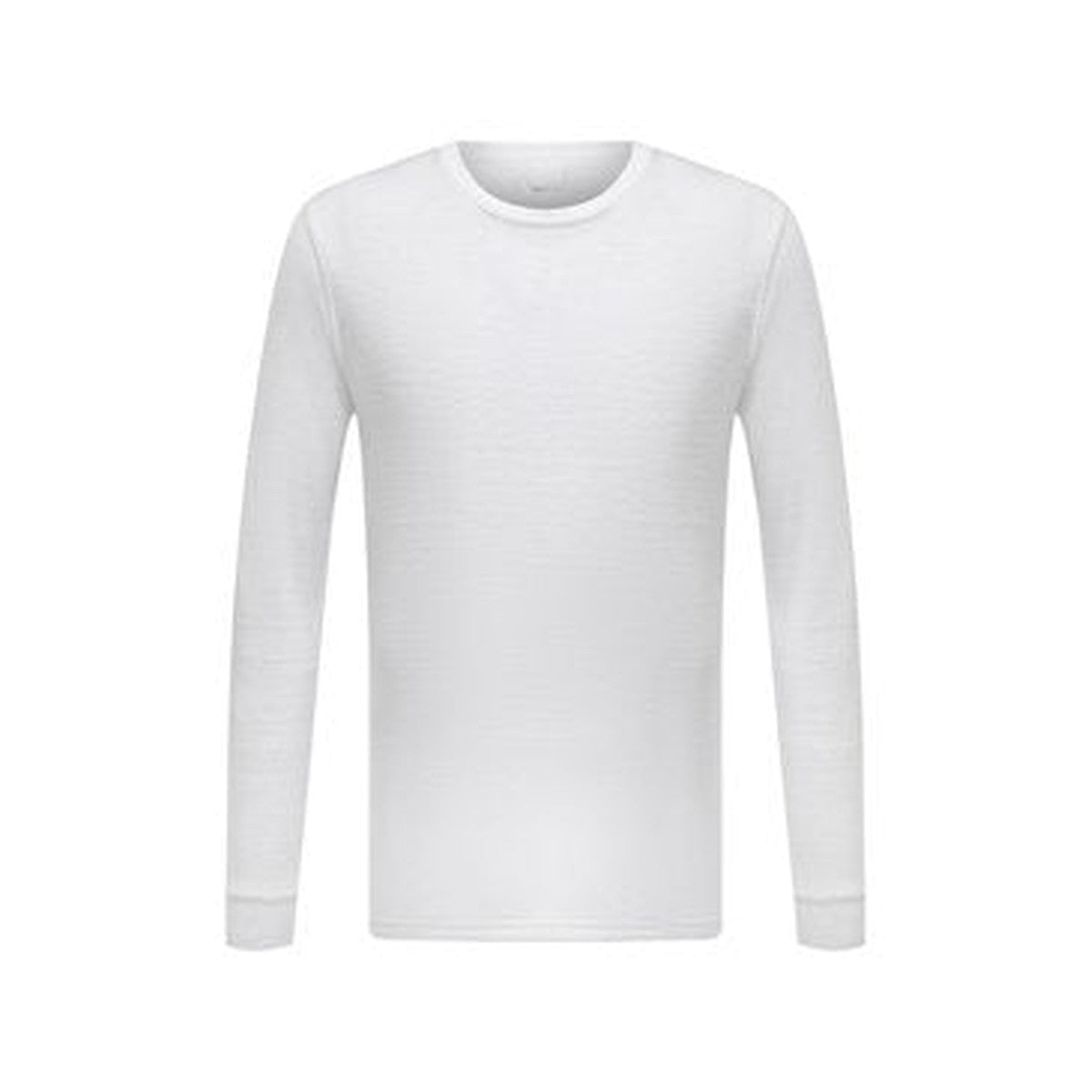 120%Lino White solid linen long sleeve t-Shirt - Main Image