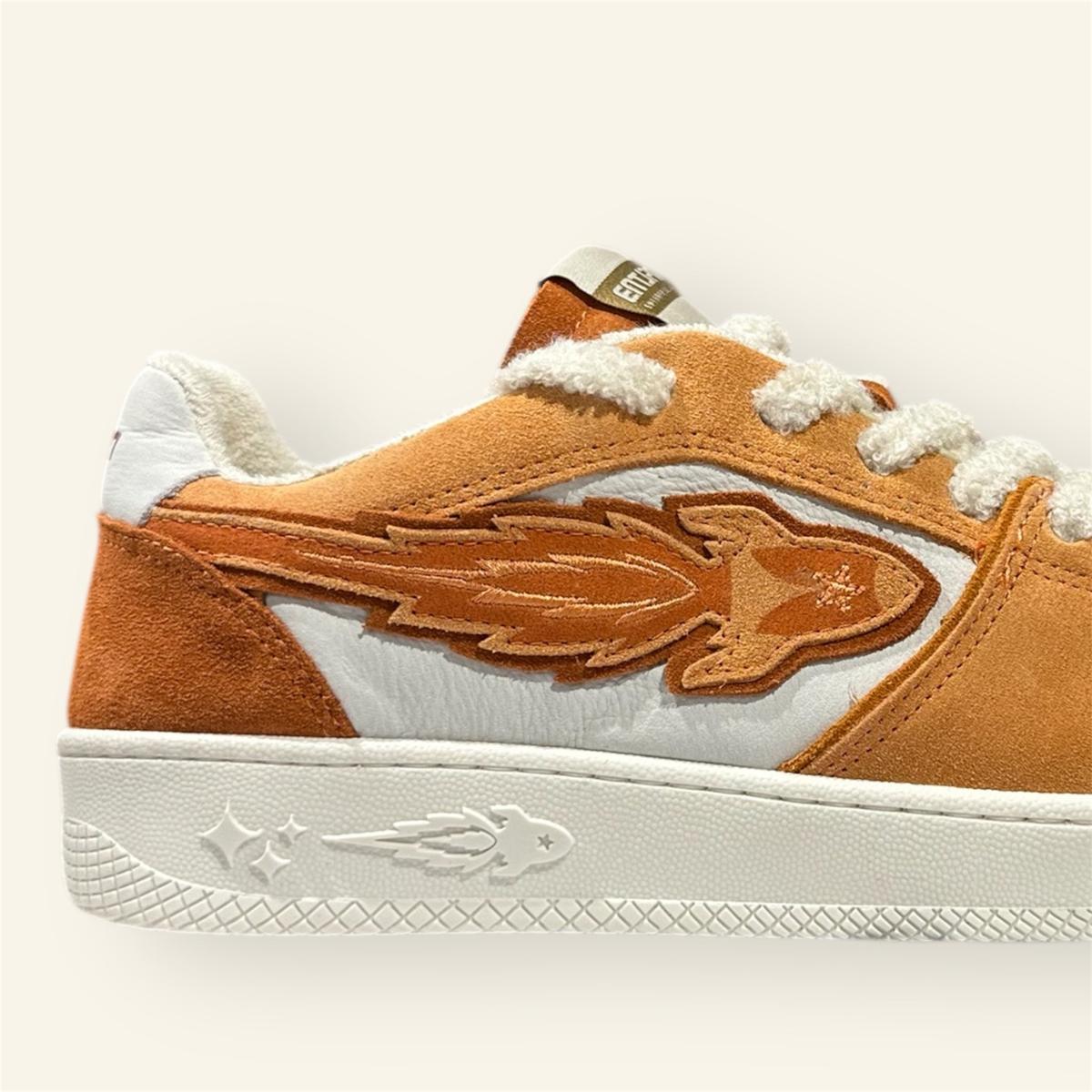 Enterprise Japan X Mr Something EGG Rocket Sneakers In Salmone/Ruggine/Bianco Suede and Nubuck