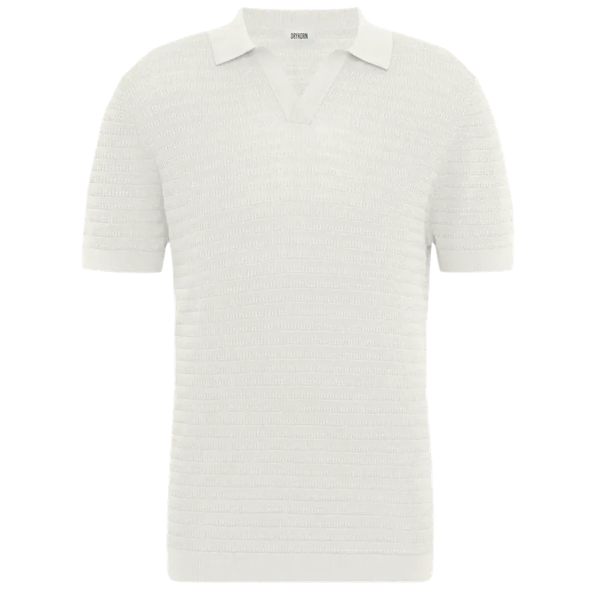 Drykorn Braian Ecru Knitted Polo Shirt