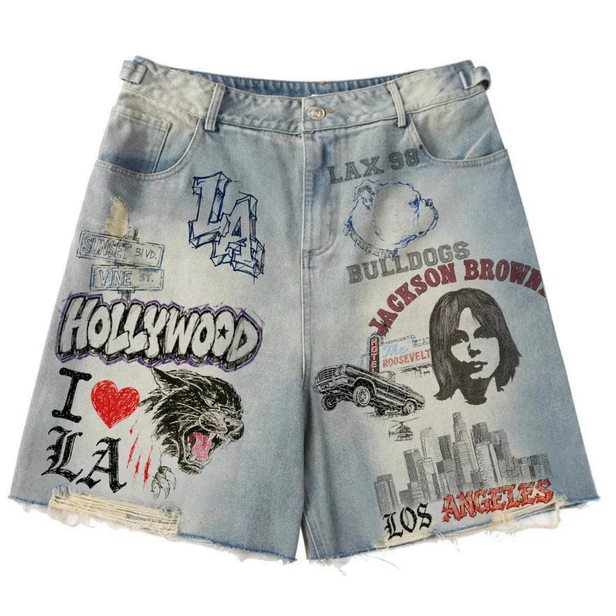 AMÏS ET FLEÚRS LAX denim shorts
