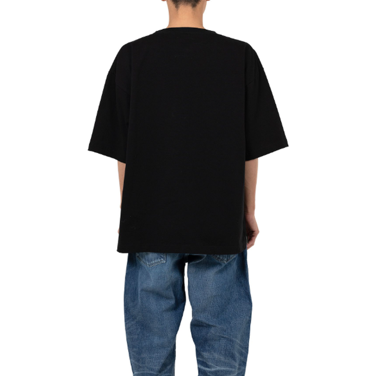 "Maison Mihara x MASSES" Face Print Black T-shirt