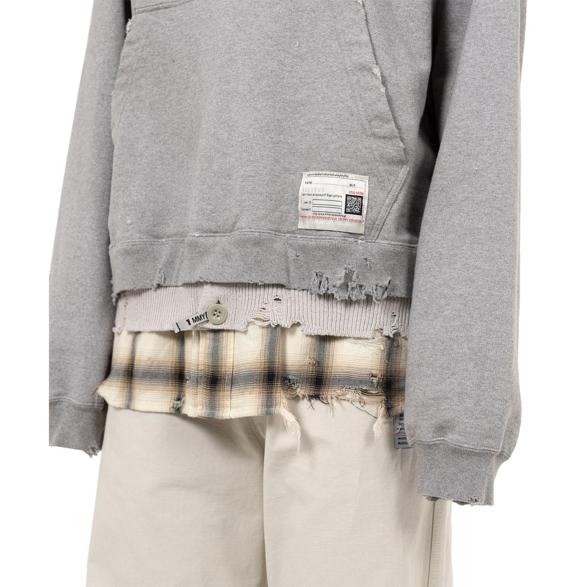 Maison Mihara Triple Layered Half-zip Gray Hoodie