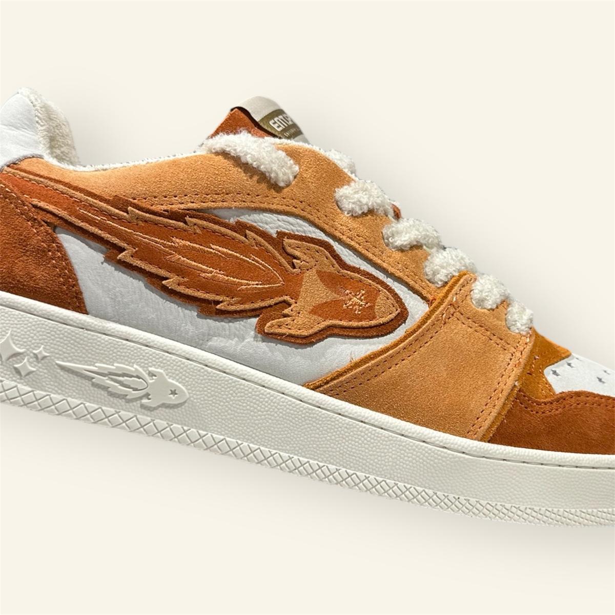 Enterprise Japan X Mr Something EGG Rocket Sneakers In Salmone/Ruggine/Bianco Suede and Nubuck