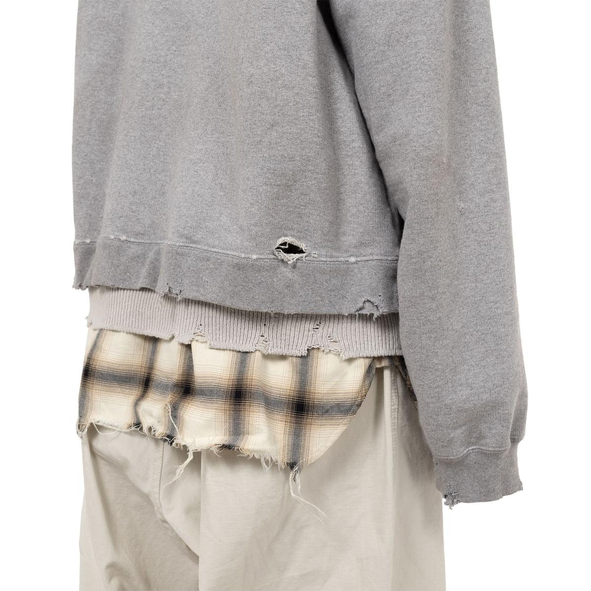 Maison Mihara Triple Layered Half-zip Gray Hoodie