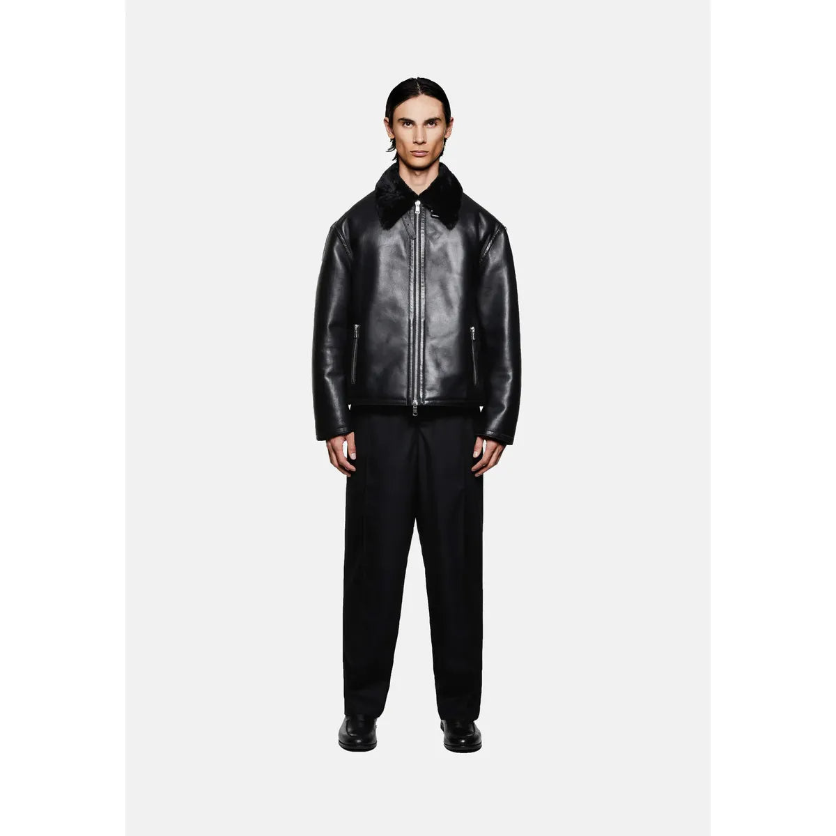 MKI V2 SHEARLING FLIGHT BLACK JACKET