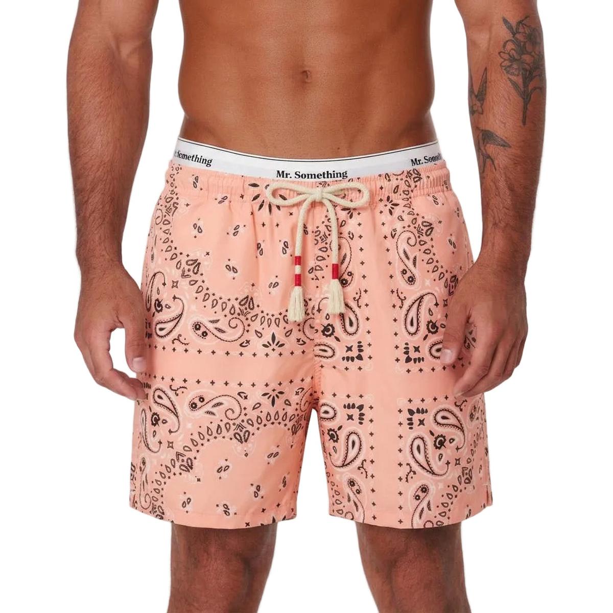 MC2 Saint Barth Caprese Swim Shorts in Peach Shade Bandana Print