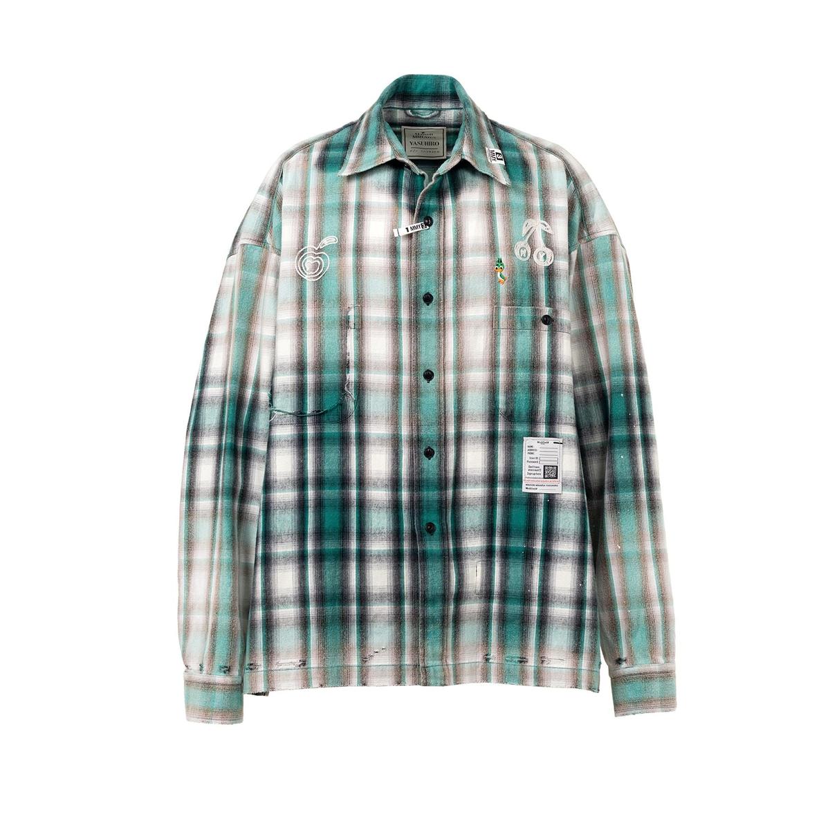 Maison Mihara Vintage Like Check Green Shirt