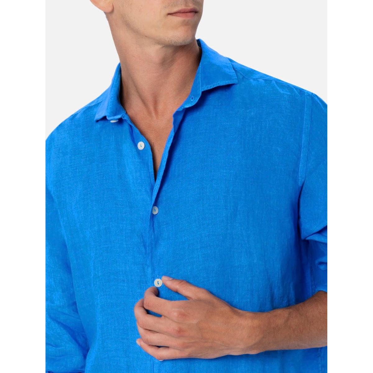 MC2 Watercolor Bluette Linen Shirt Pamplona