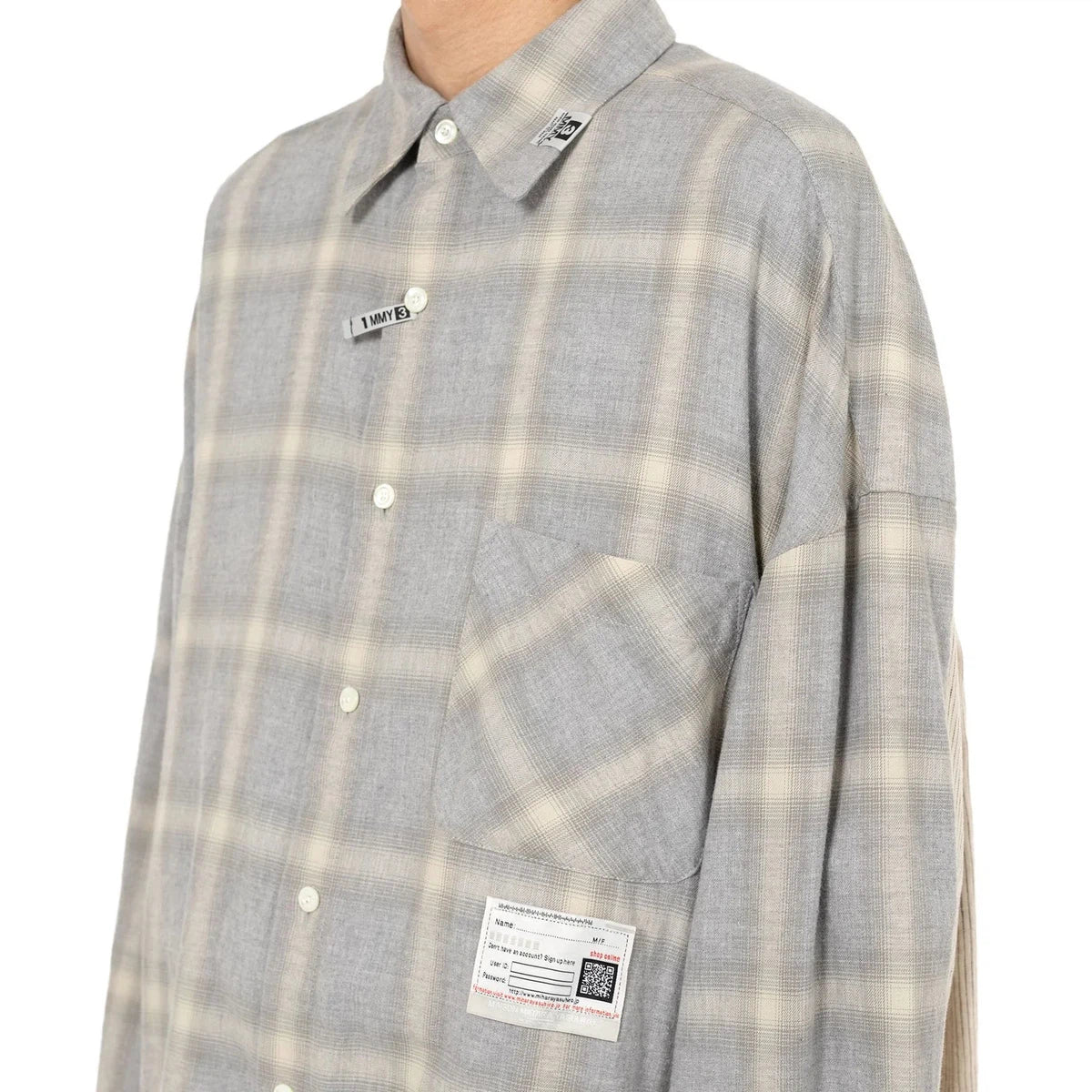 Maison Mihara Combined Check Shirt