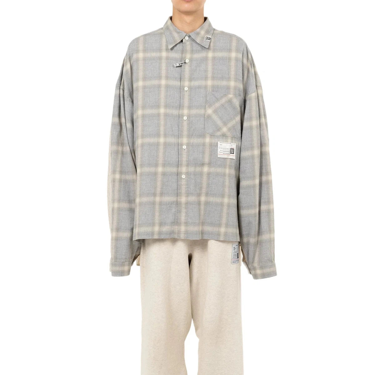 Maison Mihara Combined Check Shirt