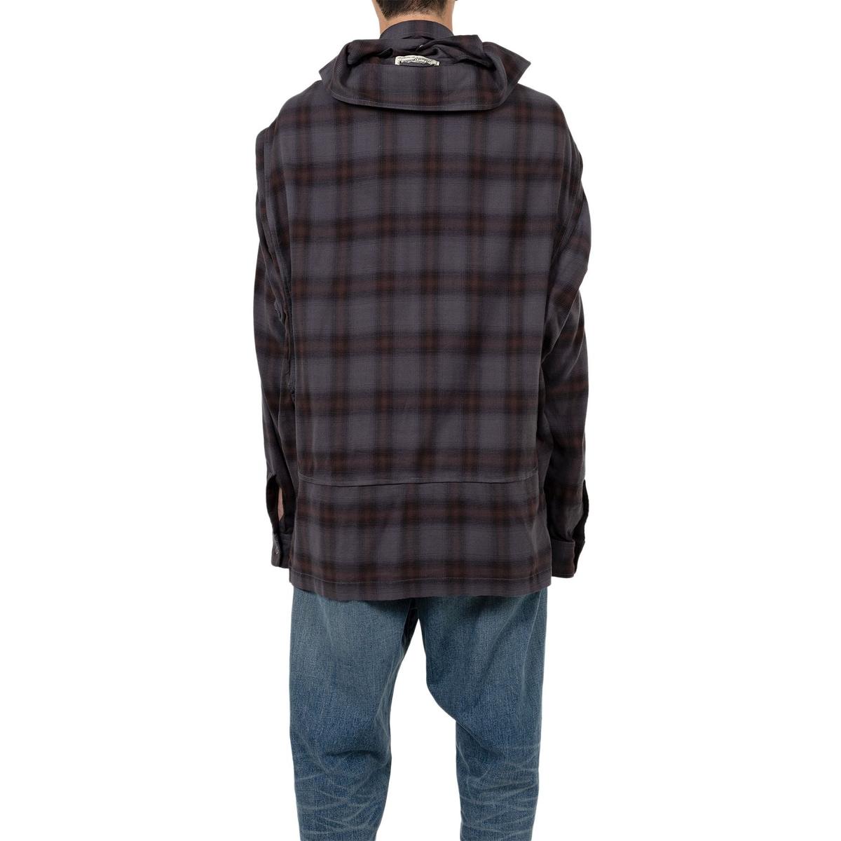 Maison Mihara Sleeve Layered Check Shirt