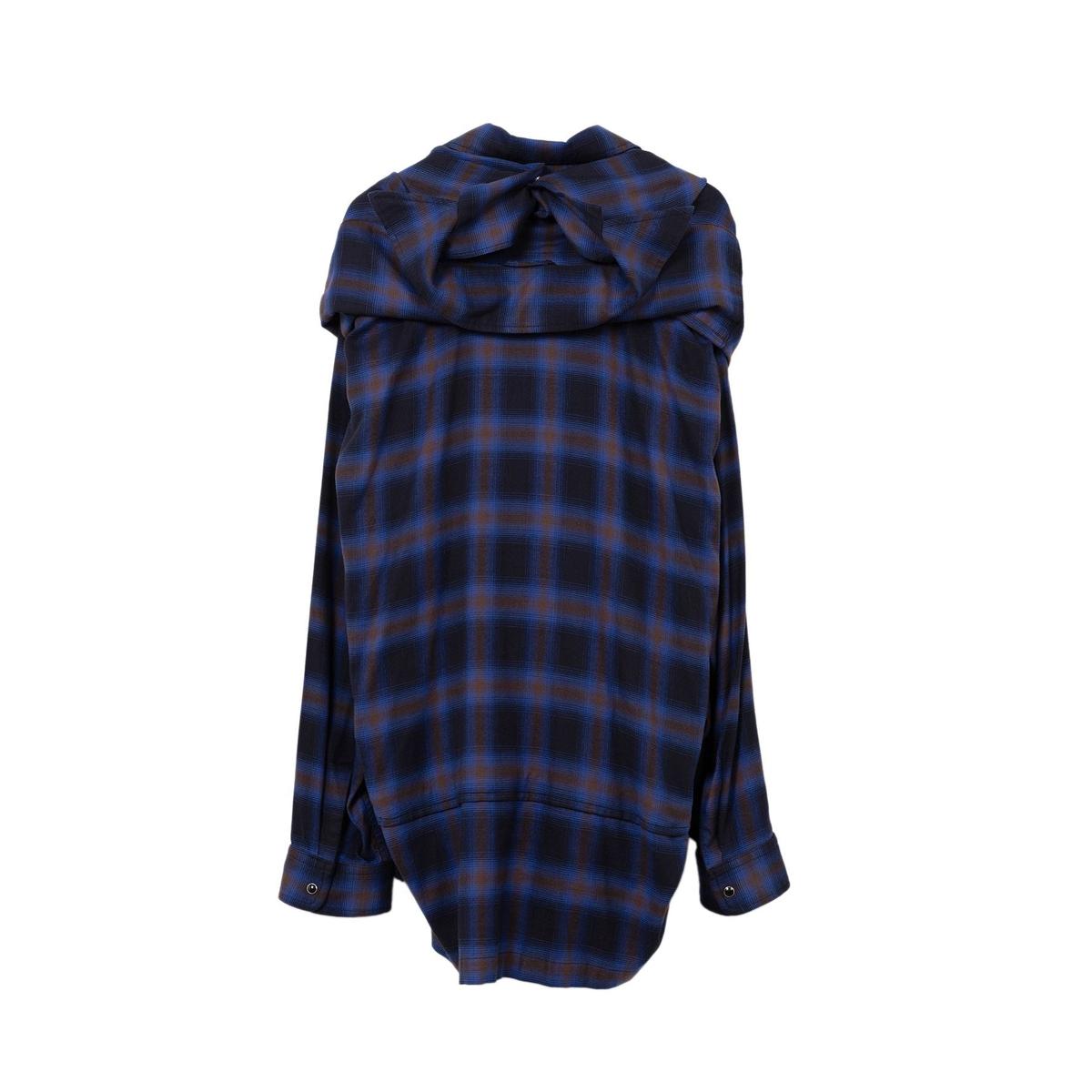 Maison Mihara Sleeve Layered Check Shirt