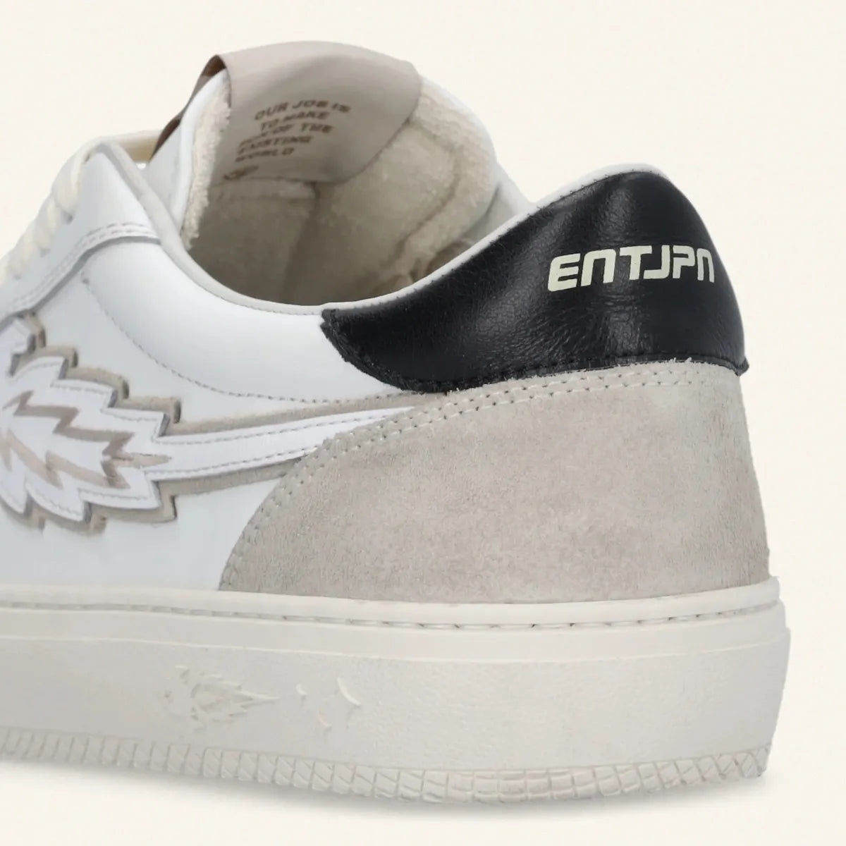 Enterprise Japan Jupiter Rocket Sneakers in White Leather with Black and Daino Details