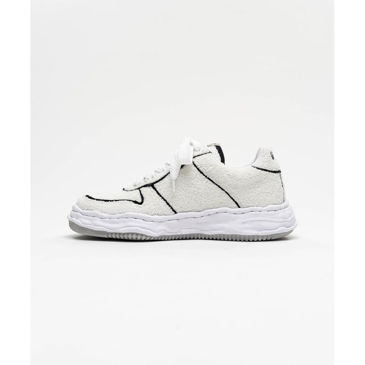 Maison Mihara Yasuhiro "WAYNE" White Chenille Embroidey Canvas Low-top Sneaker