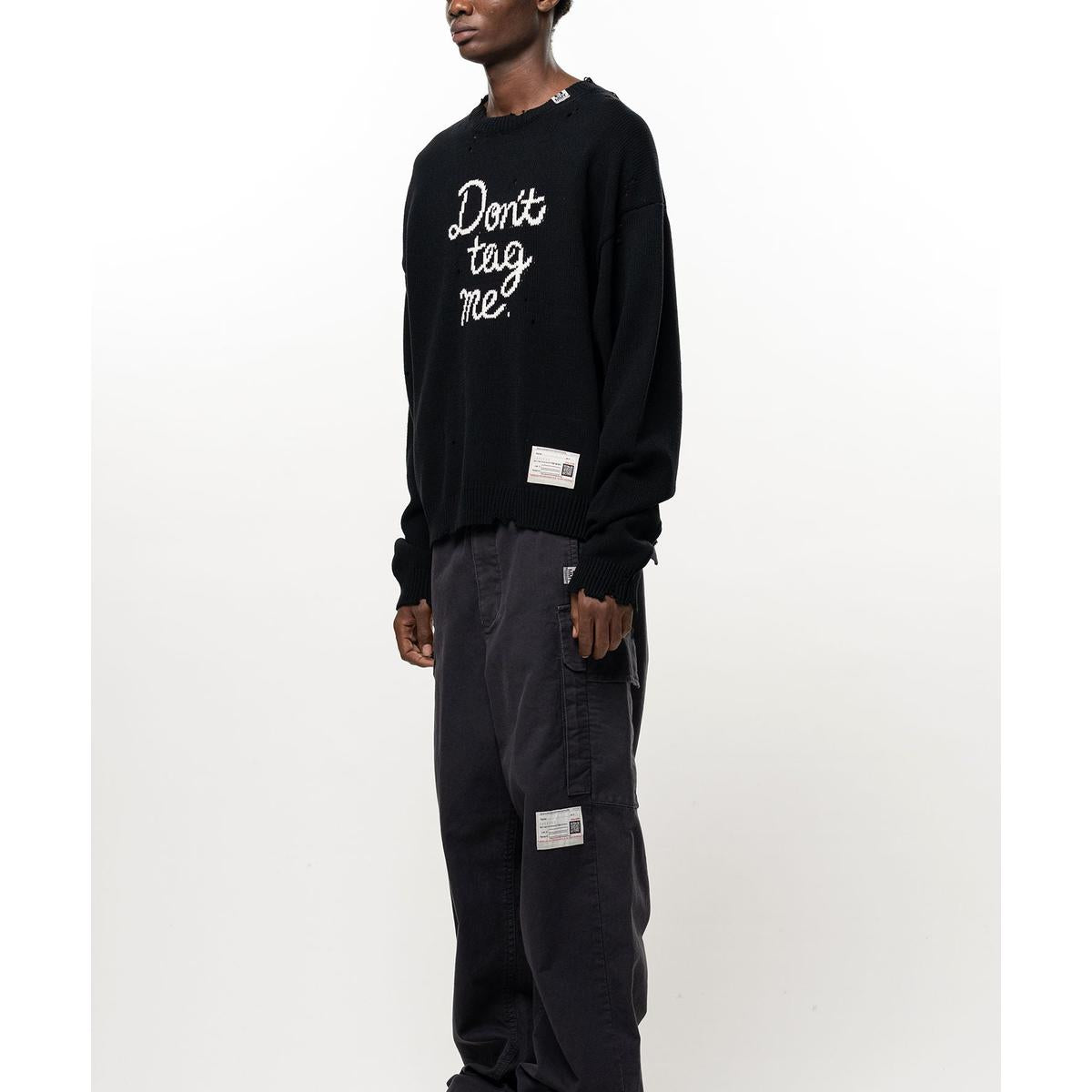 Maison Mihara Don't Tag Me Jacquard Knit Sweater