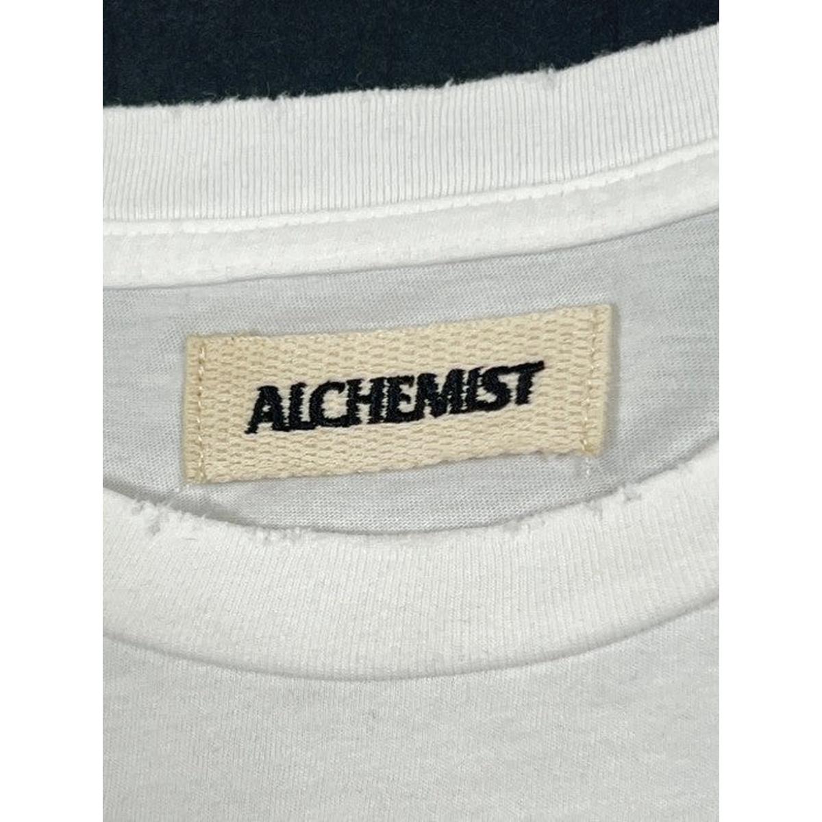 Alchemist Distressed Logo T-Shirt in Optic White