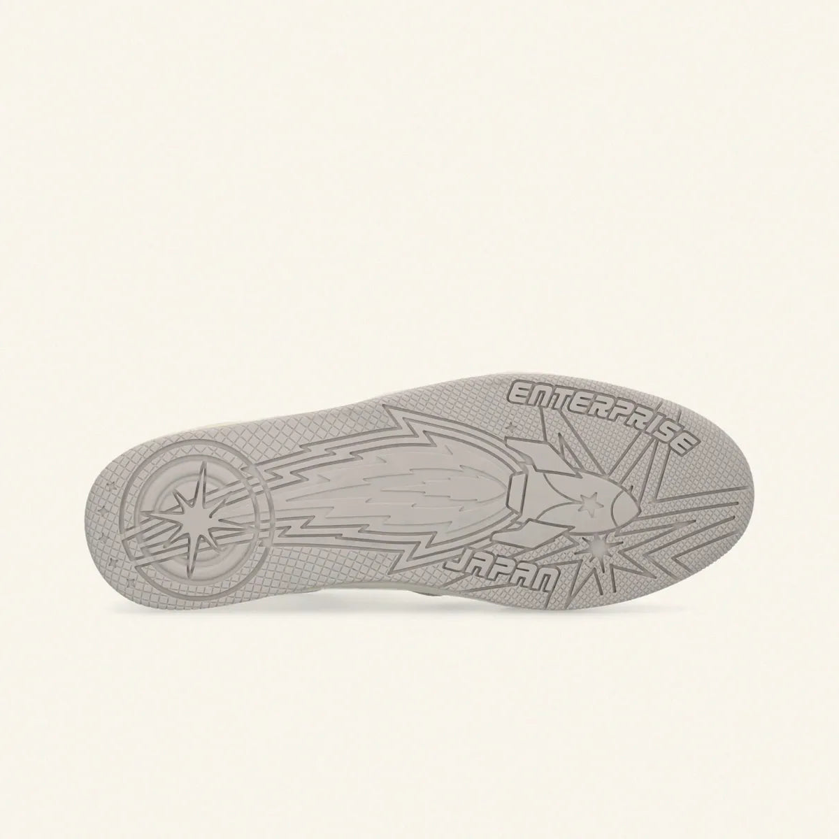 Enterprise Japan EGG Rocket Sneakers In Beige/White Tumbled Leather
