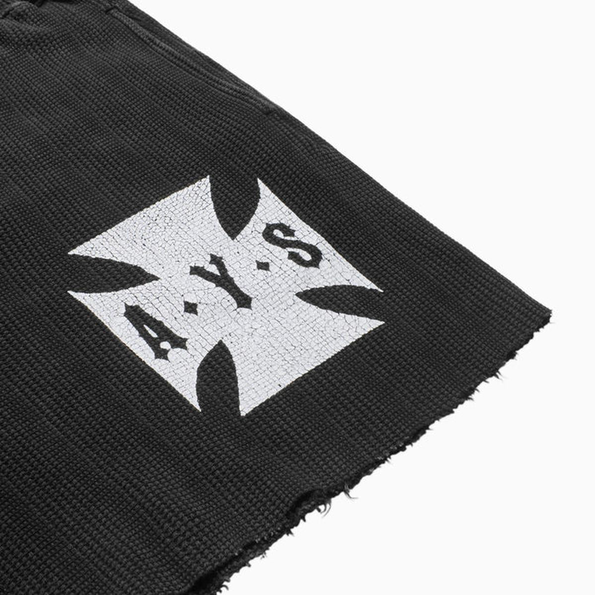 ASKYURSELF Cross Waffle Vintage Shorts in Vintage Black