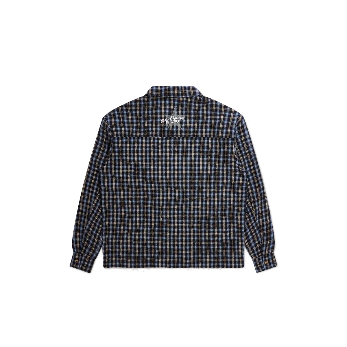 Diet Starts Monday Crinkled Flannel - Navy/Tan