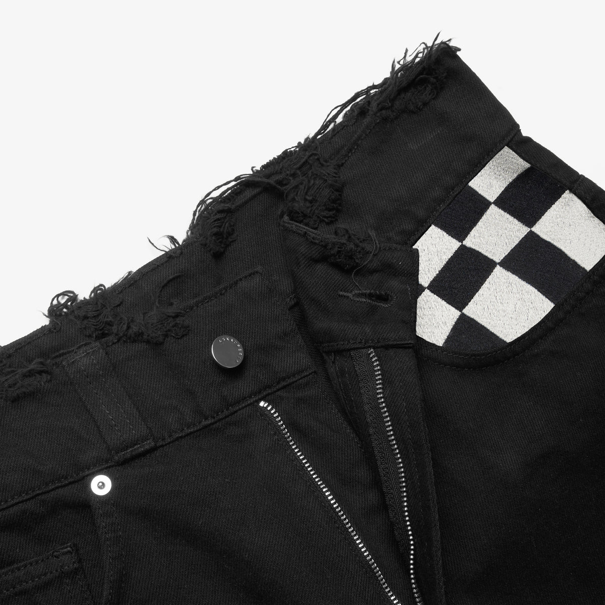 ASKYURSELF - BAGGY CHECKERED DENIM SHORTS