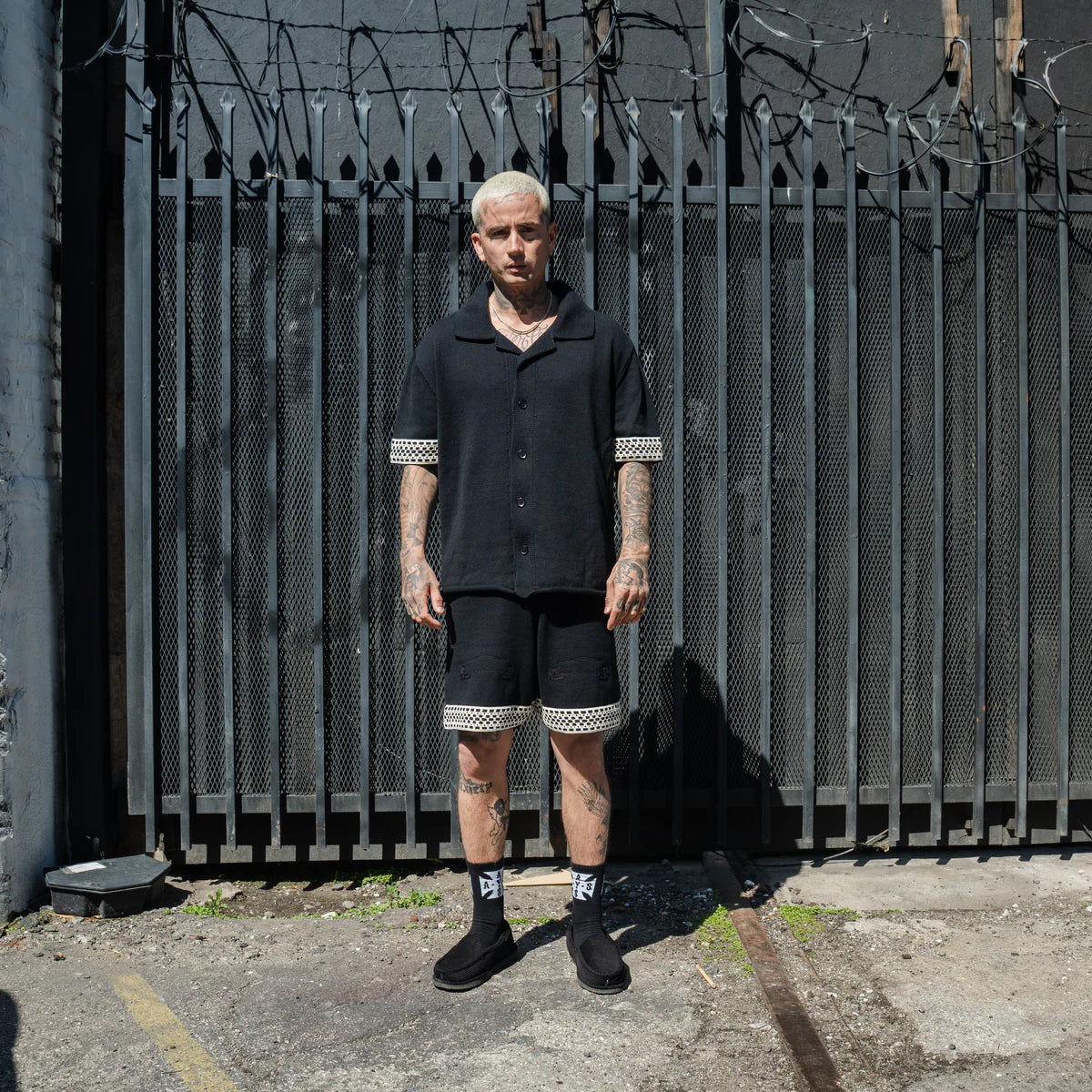 ASKYURSELF - CHECKERBOARD KNIT SHIRT