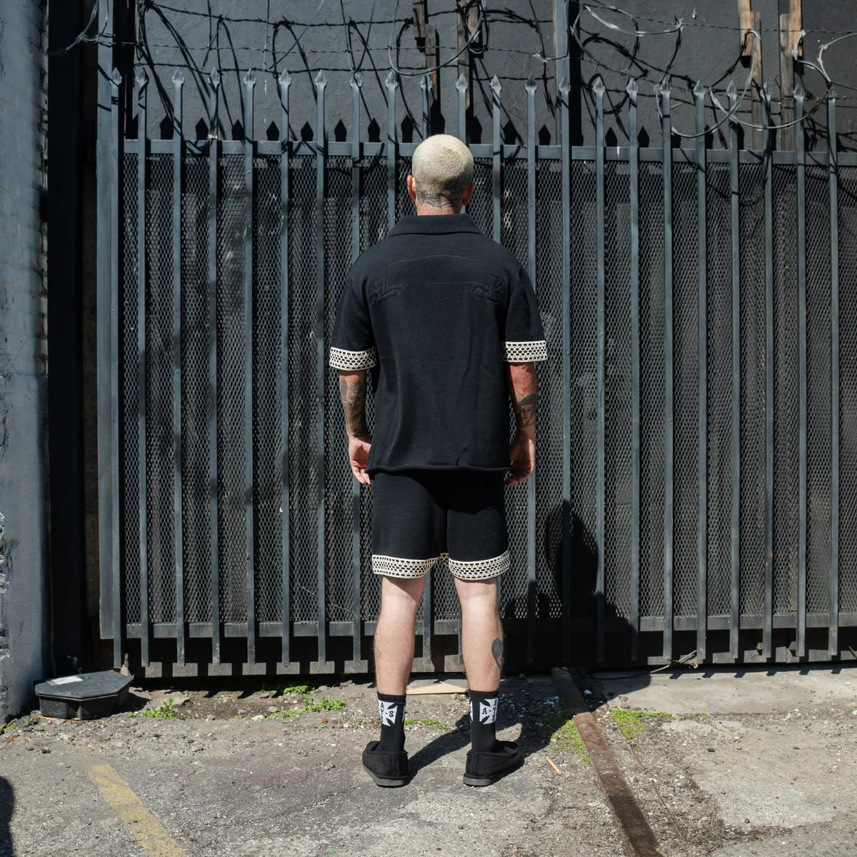 ASKYURSELF - CHECKERBOARD KNIT SHORTS