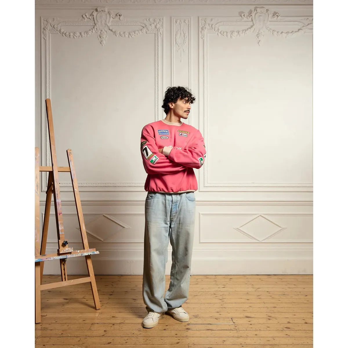 Duke + Dexter DR4 Racing Patch Red + Oat Marl Sweatshirt