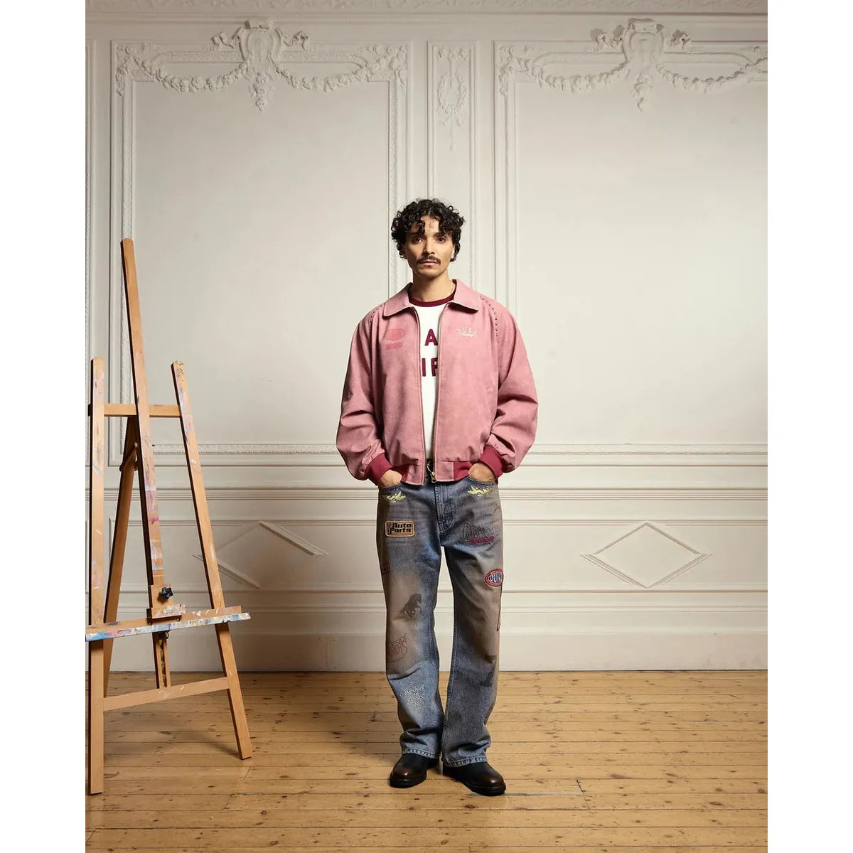 Duke + Dexter DR4 Sun Faded Rose Bomber Jacket