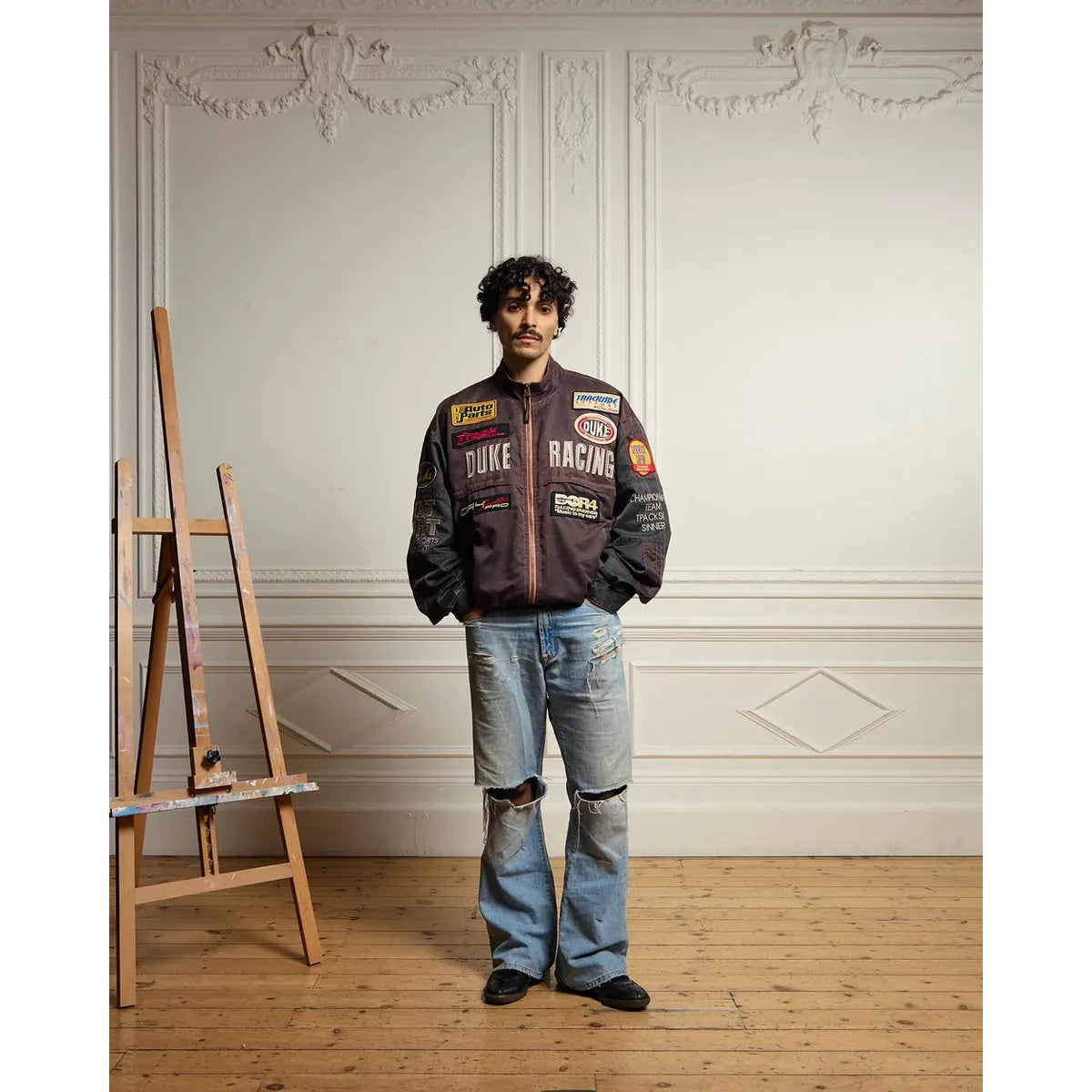 Duke + Dexter DR4 Trackside Vintage Mauve Bomber Jacket