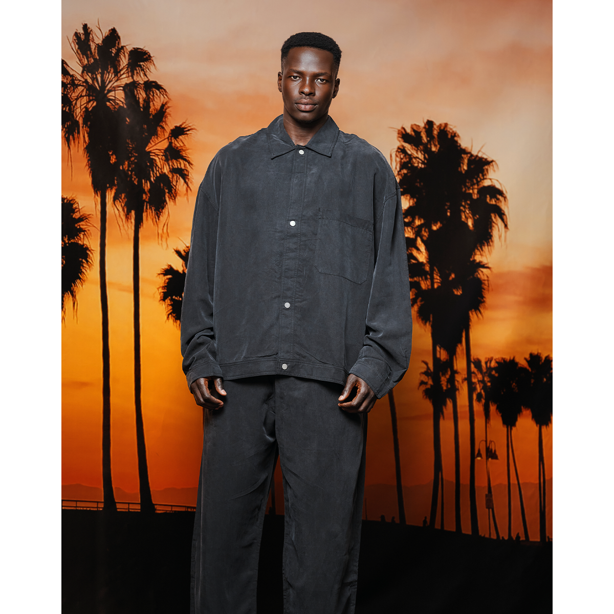 MKI BLACK SANDWASH CUPRO TRUCKER JACKET