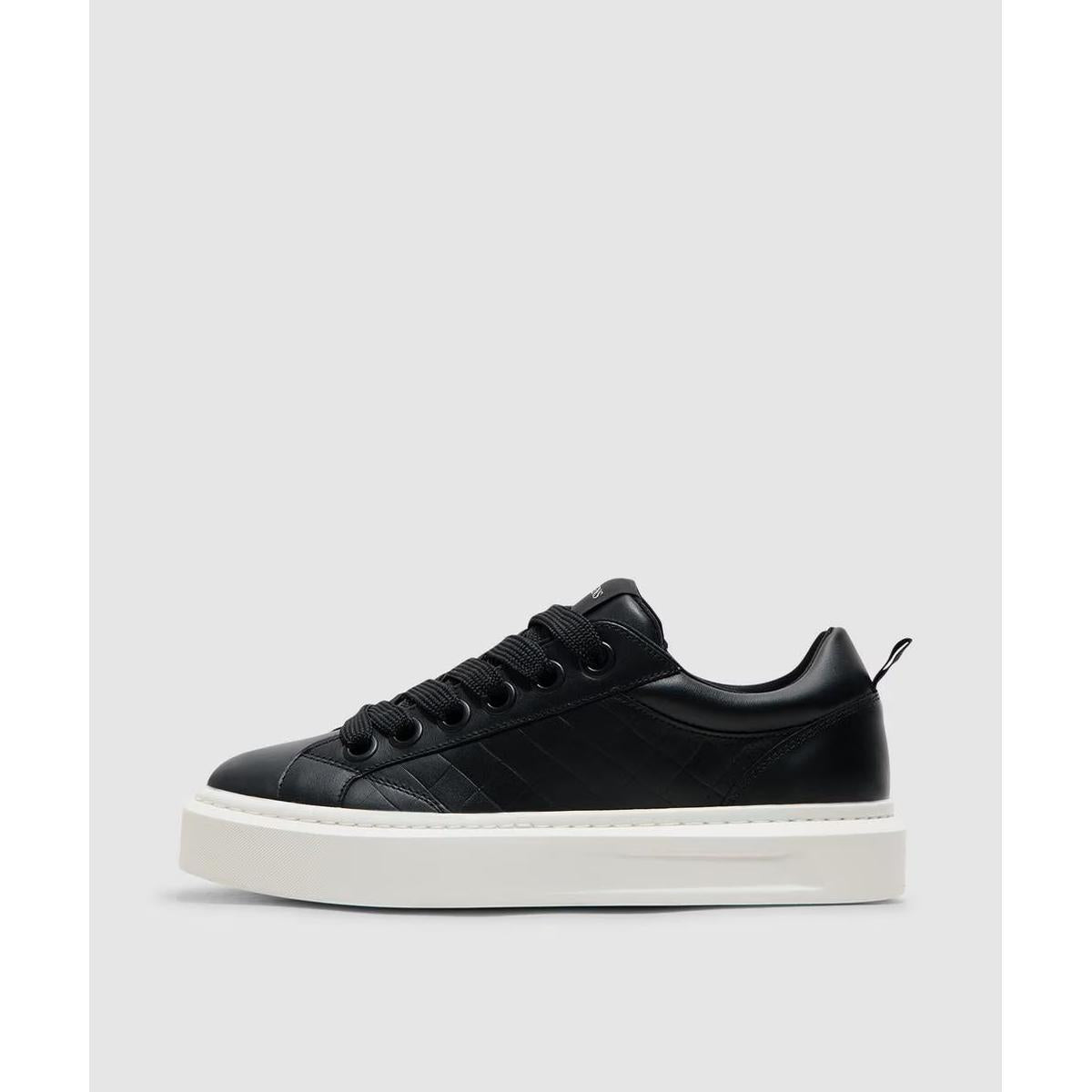 Cleens Ace Woven Leather Sneakers in Phantom