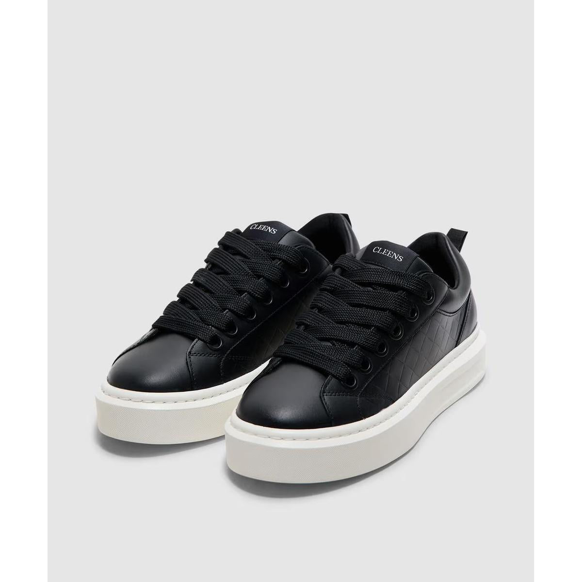 Cleens Ace Woven Leather Sneakers in Phantom