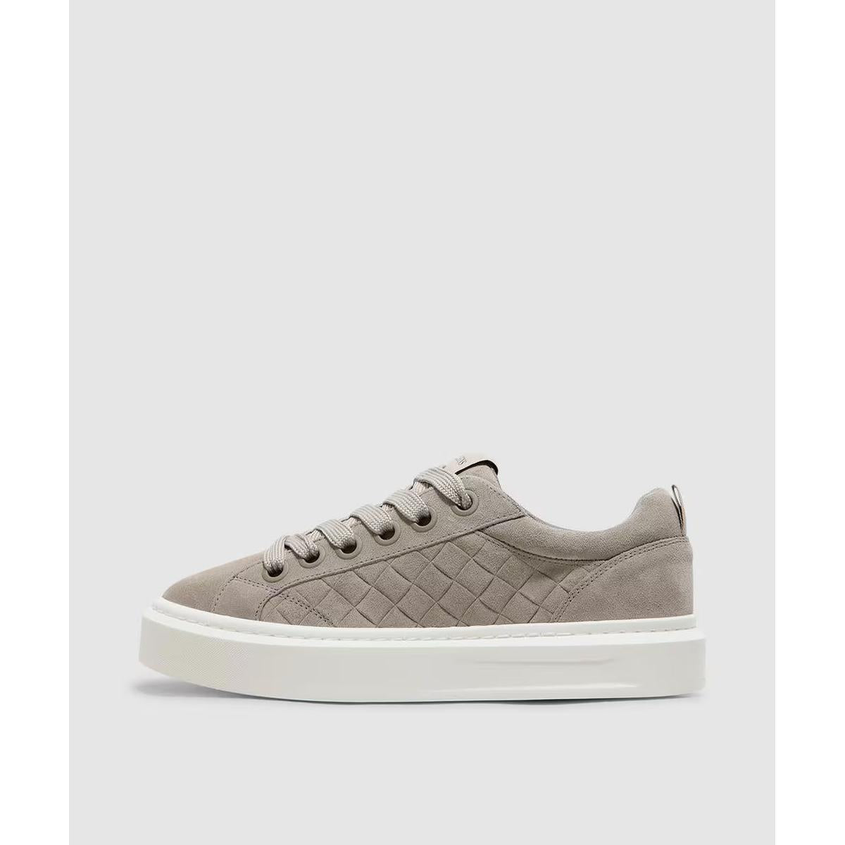 Cleens Ace Woven Suede Sneakers in Dune