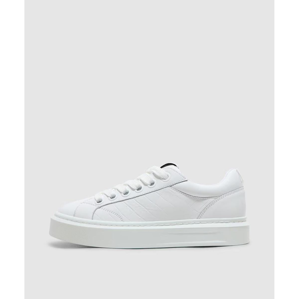 Cleens Ace Woven Leather Sneakers in Ice