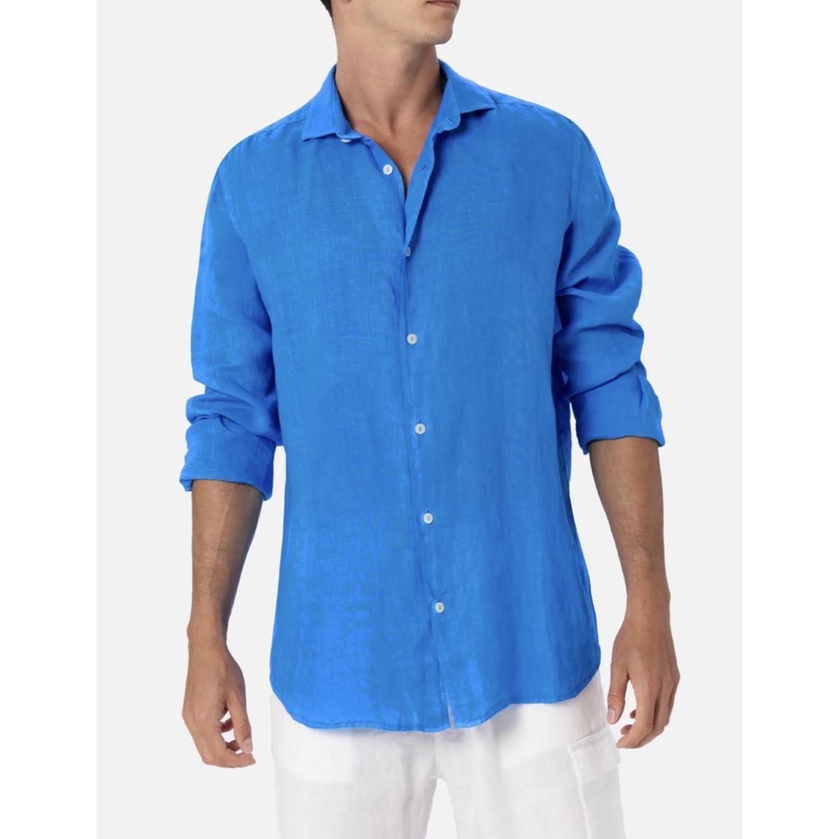 MC2 Watercolor Bluette Linen Shirt Pamplona