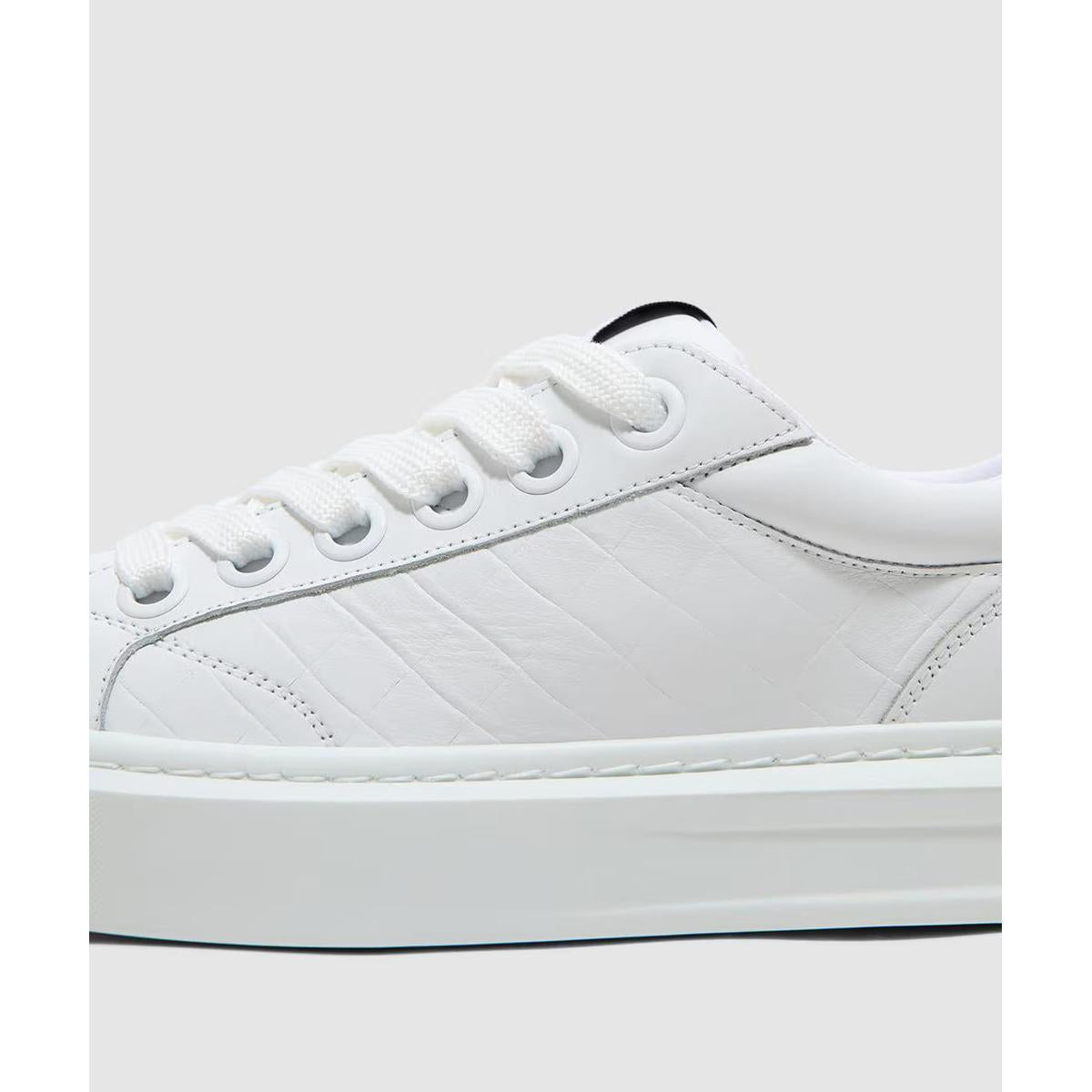 Cleens Ace Woven Leather Sneakers in Ice