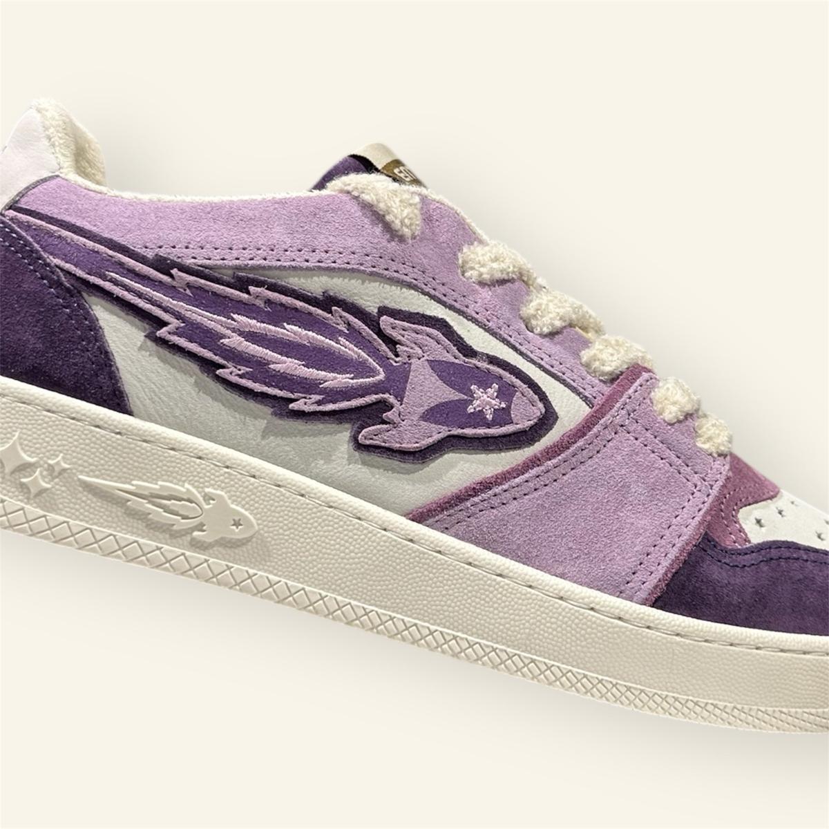 Enterprise Japan X Mr Something EGG Rocket Sneakers In Orchidea/Lilla/Bianco Suede and Nubuck