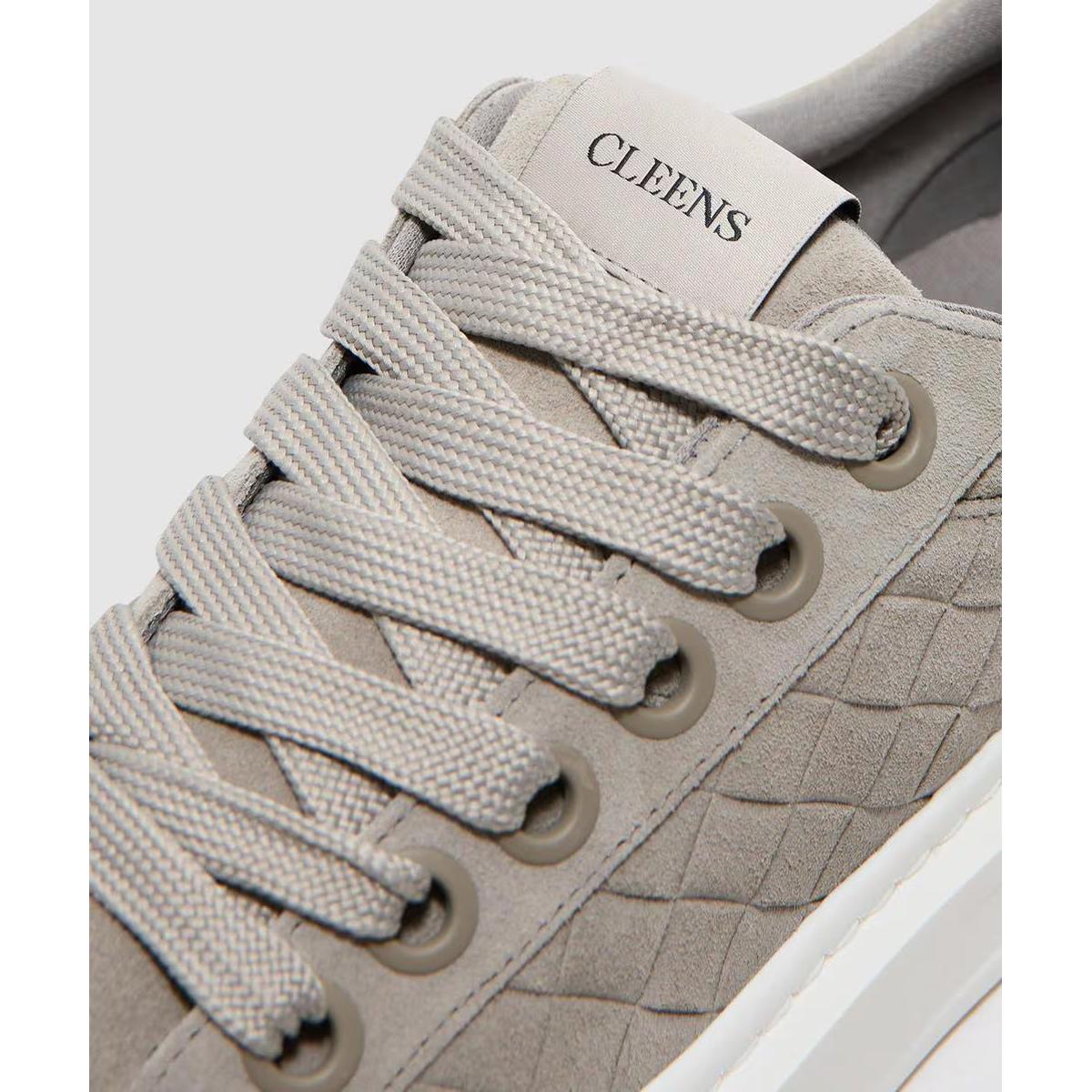 Cleens Ace Woven Suede Sneakers in Dune