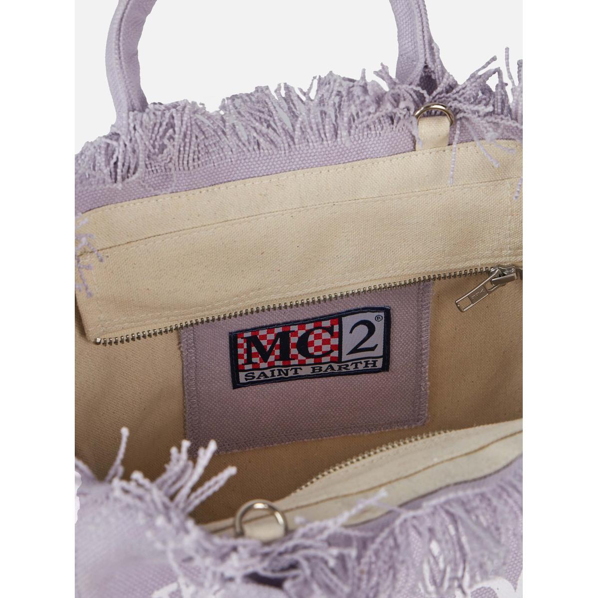 MC2 Saint Barth Colette lilac cotton canvas handbag