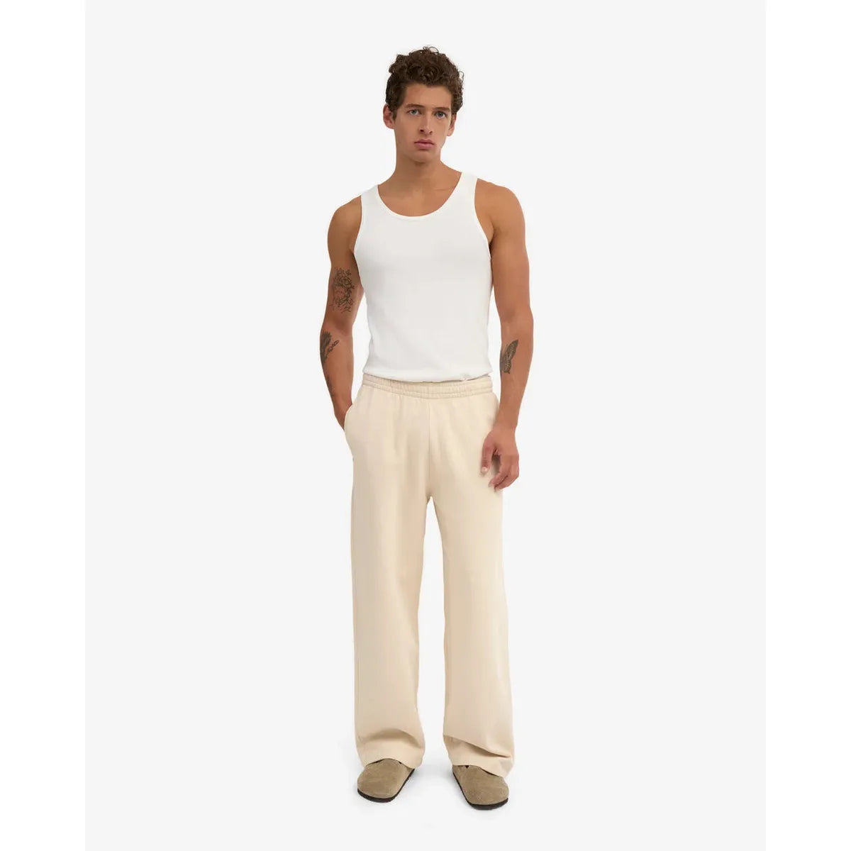 Colorful Standard Organic Straight Leg Sweatpants - Ivory White