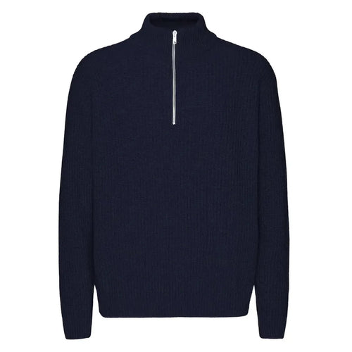 Colorful Standard Merino Quarter Zip in Navy Blue