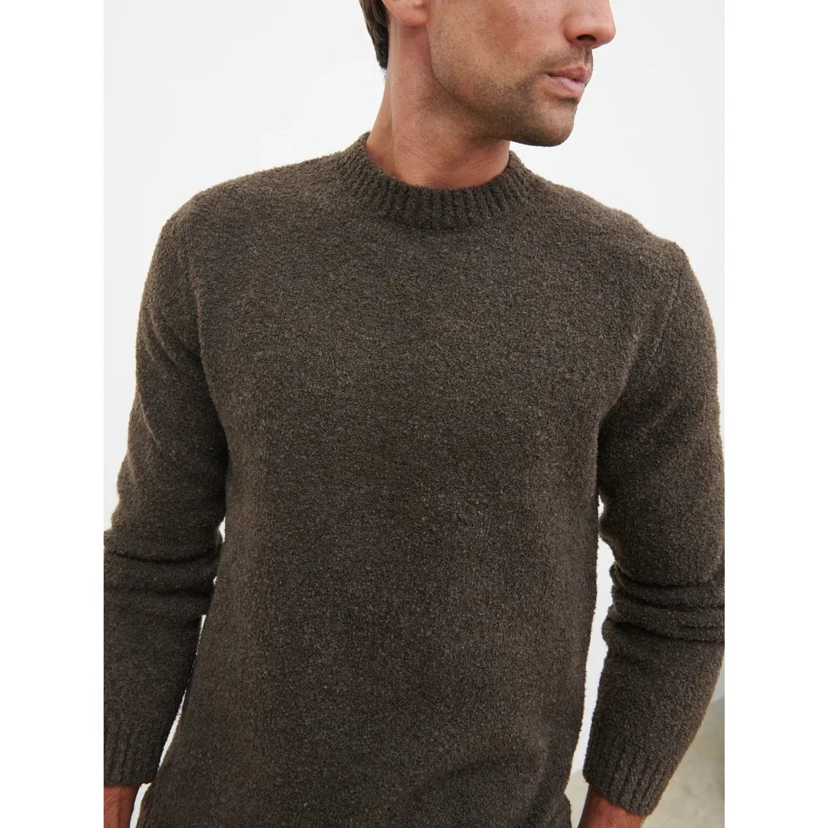 NOBL Cameron Crew Neck Jumper Brown