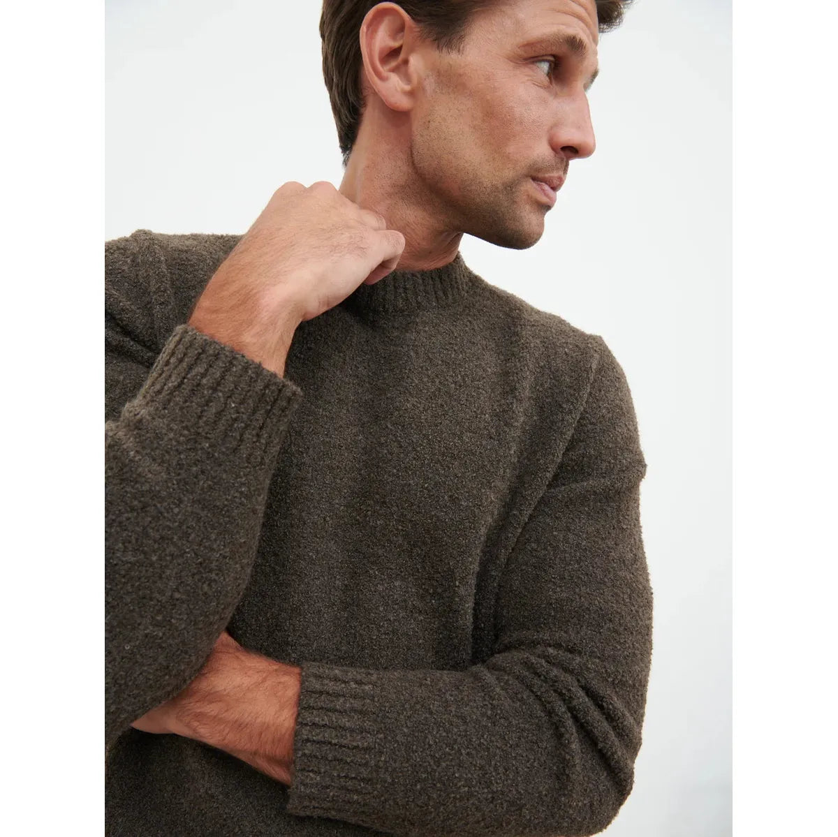 NOBL Cameron Crew Neck Jumper Brown