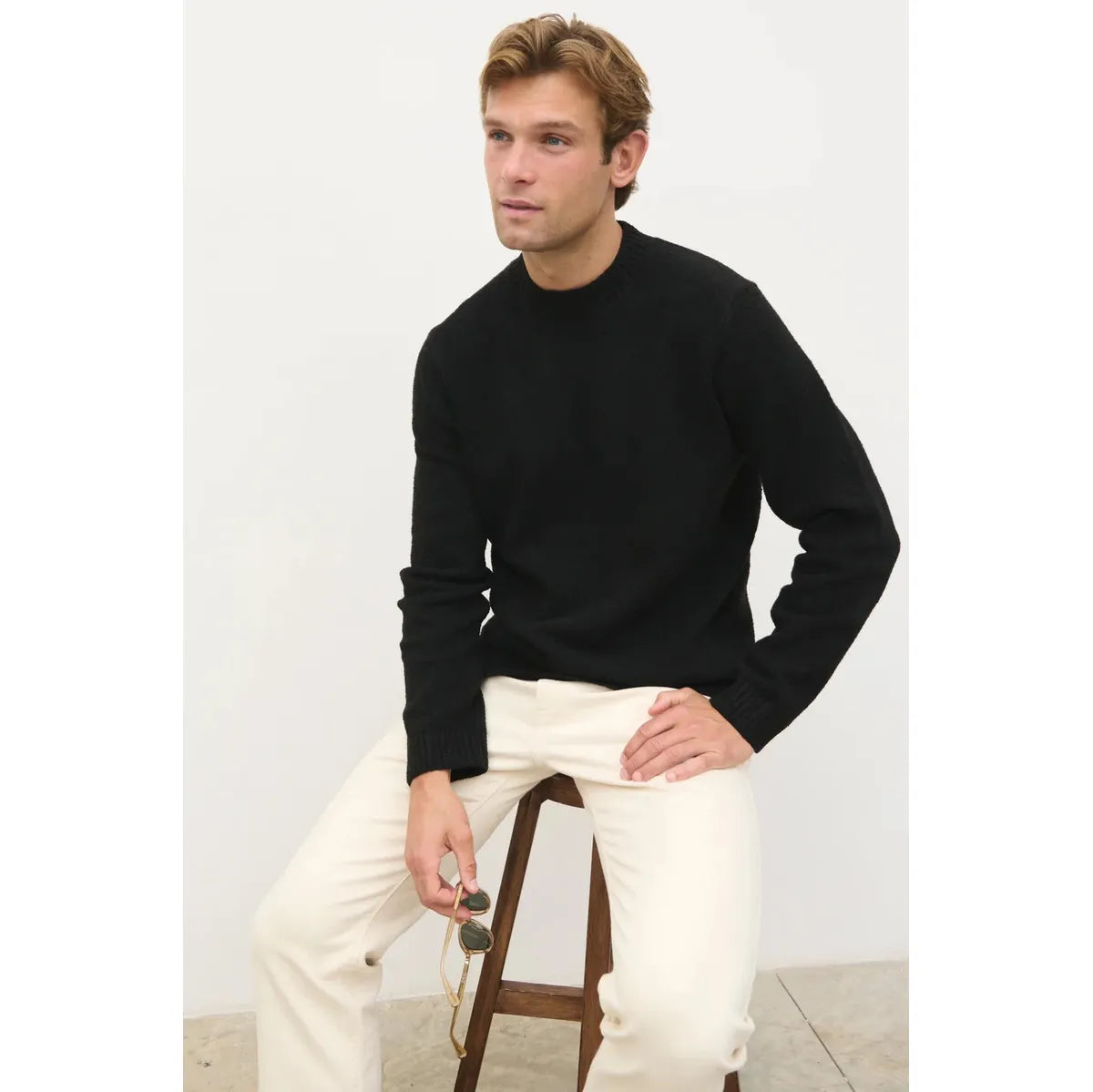 NOBL Cameron Crew Neck Jumper Black