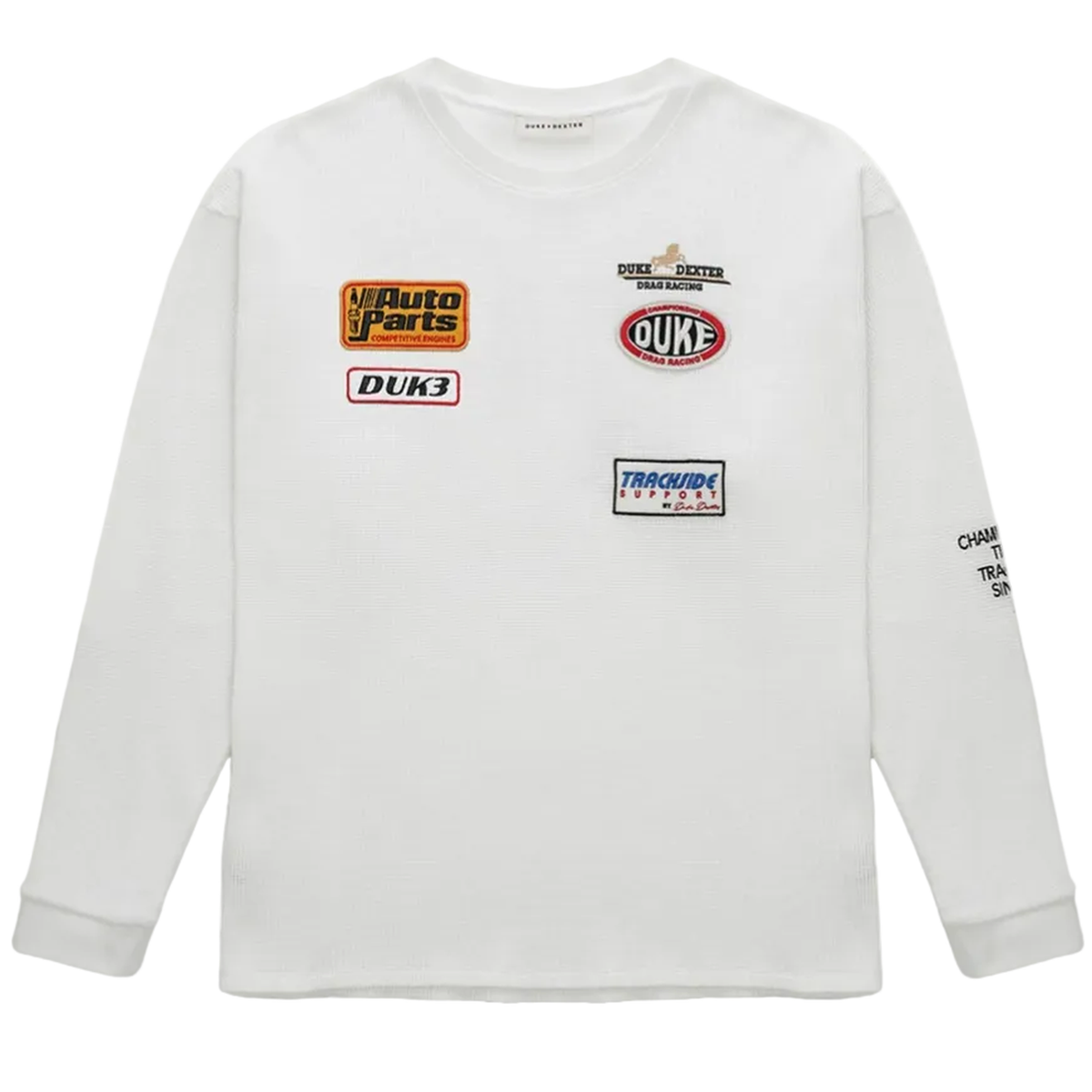 Duke + Dexter DR4 Track Waffle Top in White