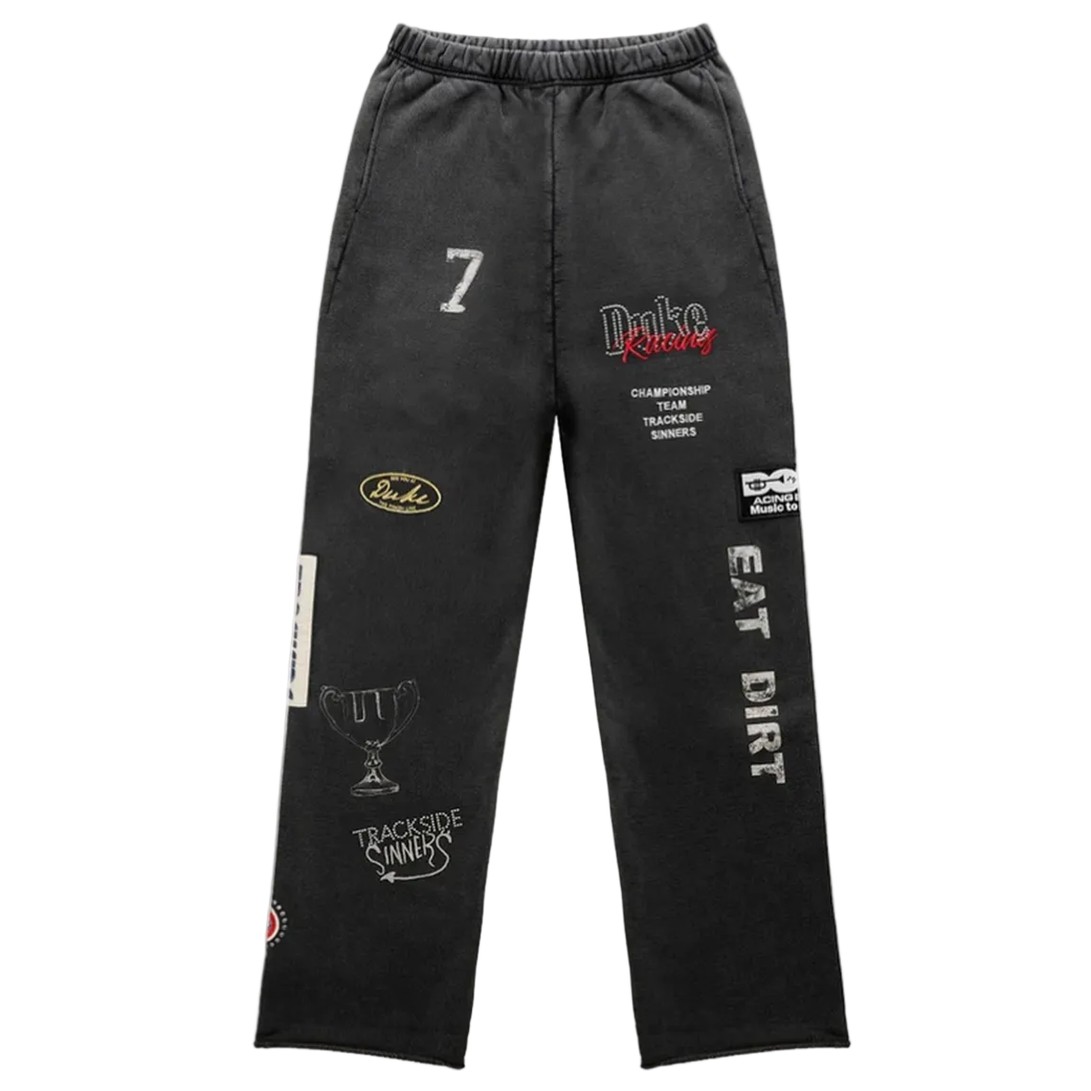 Duke + Dexter DR4 Embroidered Sweatpants in Washed Black