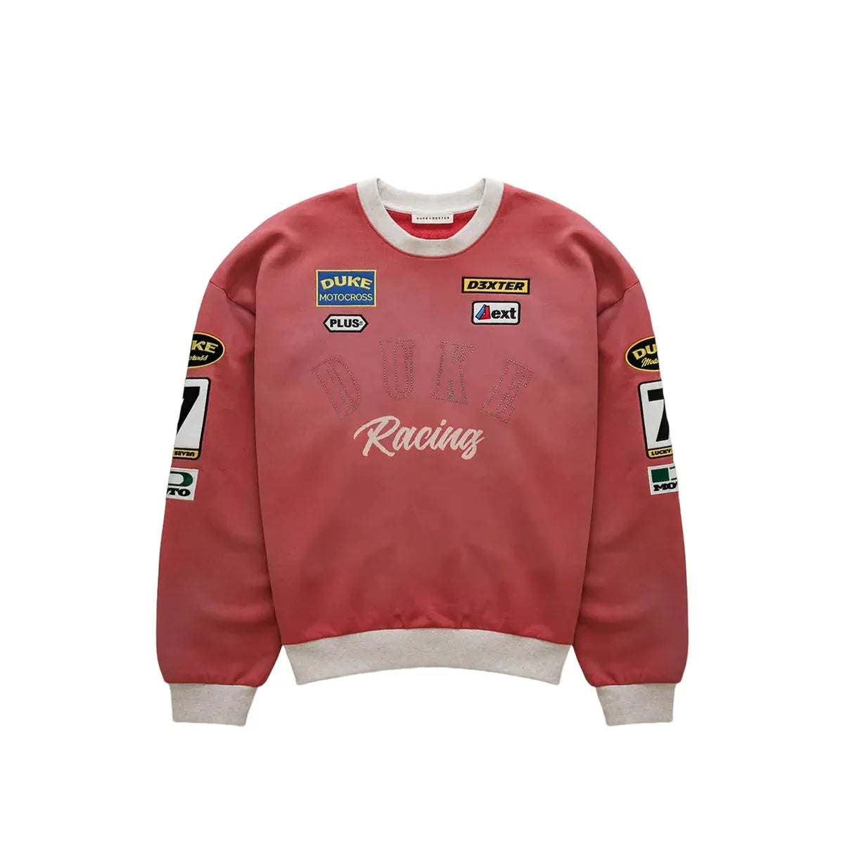 Duke + Dexter DR4 Racing Patch Red + Oat Marl Sweatshirt